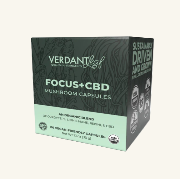 Focus + CBD Mushroom Capsules | Verdant Leaf