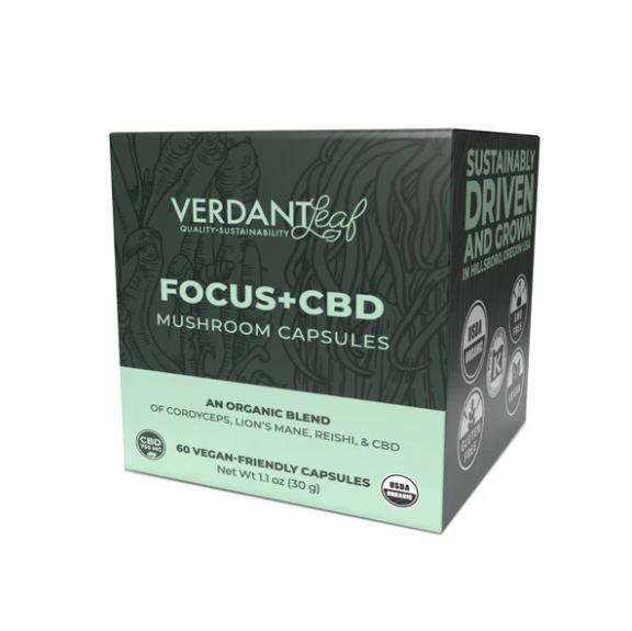 Focus + CBD Mushroom Capsules | Verdant Leaf