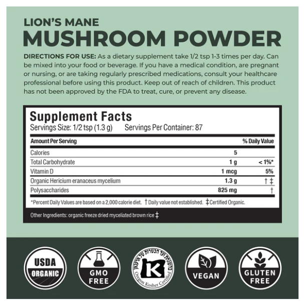 Lions Mane Mushroom Powder | Verdant Leaf