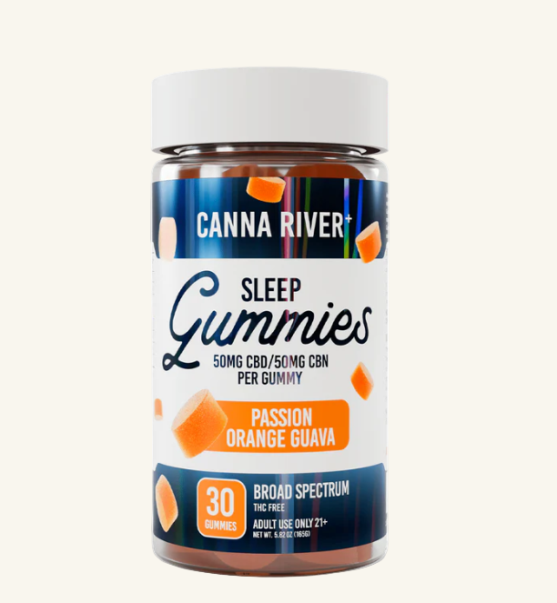 Jar of Canna River Sleep Gummies on a white background